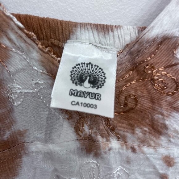 BOHO cotton dress with belted yellow and brown - Picture 3 of 13